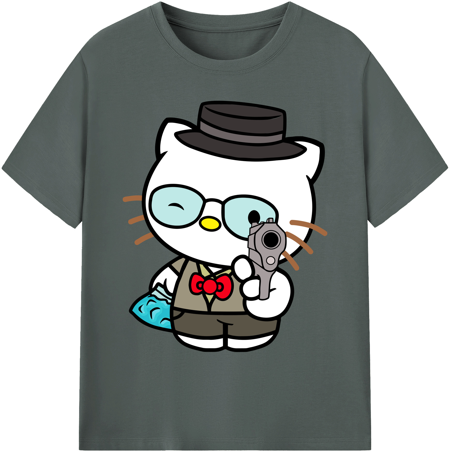 （画像用） Hello Kitty ハローキティ 綿100％ メンズ半袖Tシャツ｜肌触りやわらか＆通気性